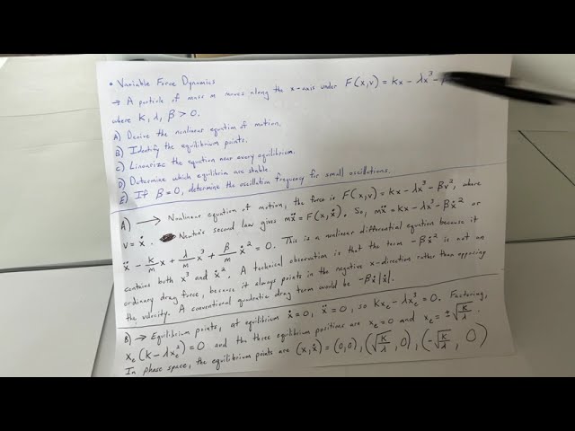 Physics Practice Problem- Variable Force Dynamics