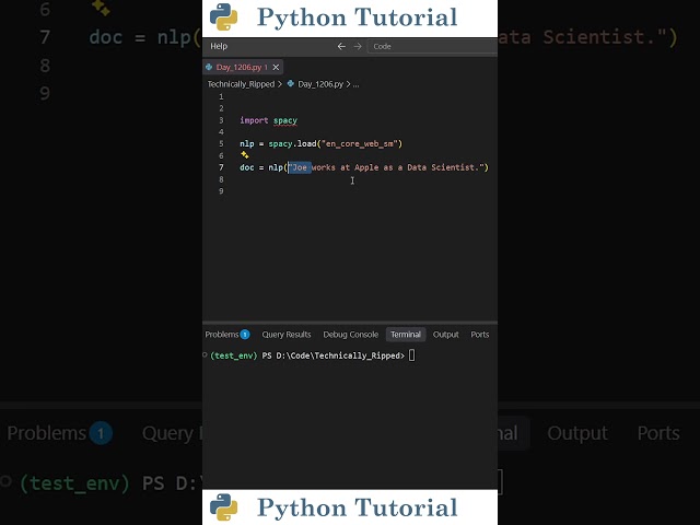 Named Entity Recognition With Spacy | Python Tutorial
