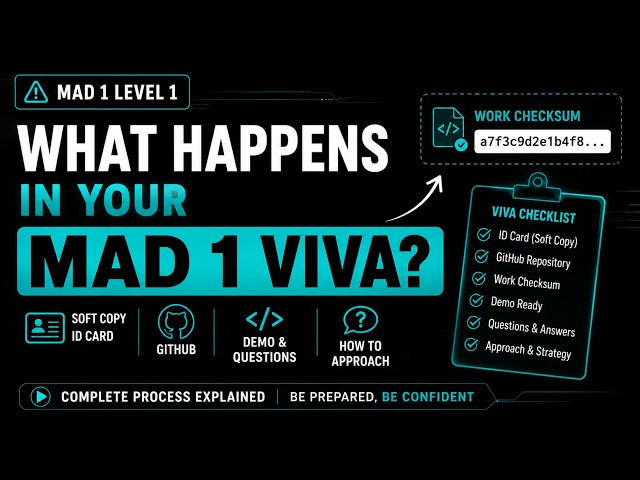 What Really Happens in MAD 1 Level 1 Viva ? | Demo, Questions & Checksum Explained