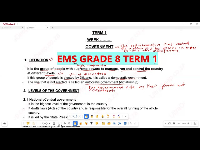 EMS Grade 8 The Economy - Government Term 1