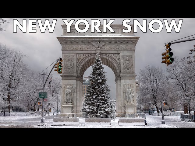 NYC Snow Walk 4K First Snowfall in Manhattan New York City Greenwich Village