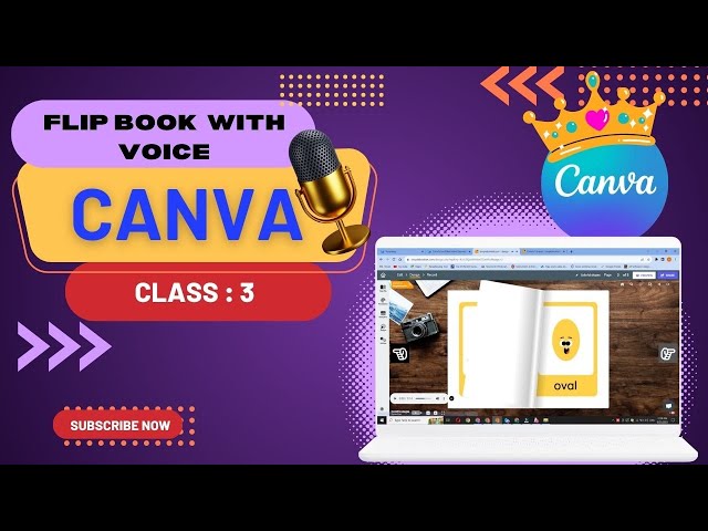 Canva digital flipbook with voiceover || Class 3 || How to make a digital flipbook with voiceover
