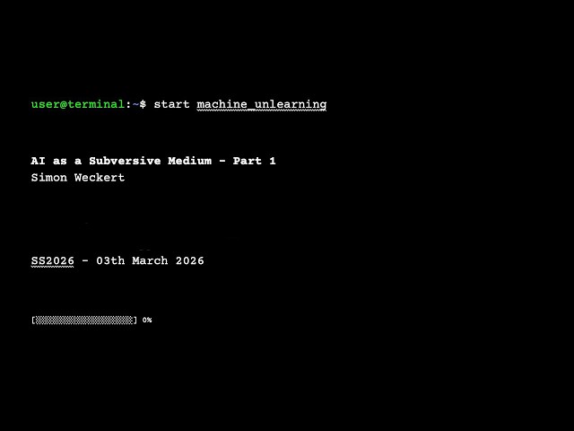 Part1.1  "MACHINE: UNLEARNING . . . [░░░░░░░░░░░░░░░░░] 0%"-