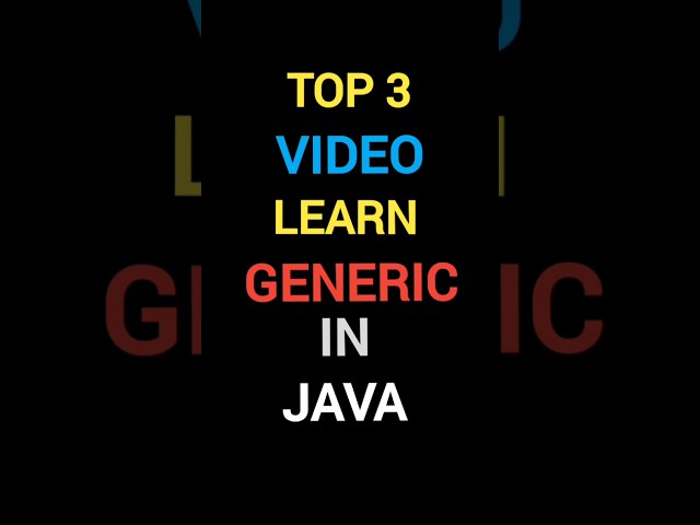 Learn Generic in java #generics #javaprogramming #autoboxing #programming #computerscience