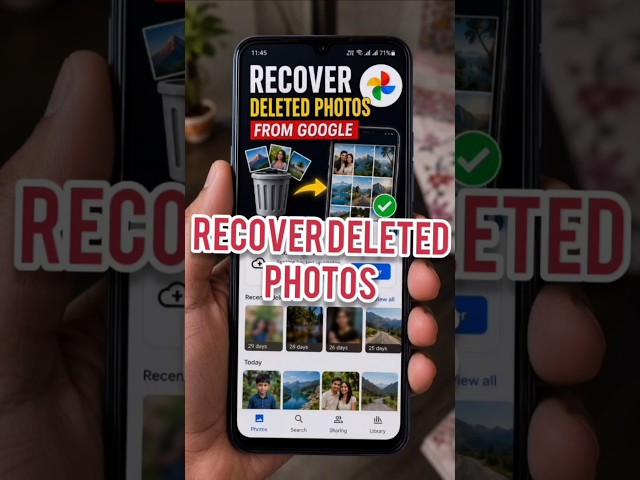 How to Recover Deleted Photos from Google 🔥📱#Shorts #tech #howto #GooglePhotos #recoverphotos #photo
