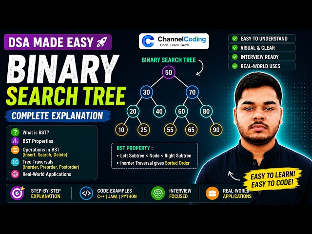 Binary Search Tree (BST) Explained | Inorder, Preorder & Postorder Traversal | DSA
