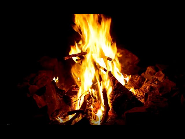 (JUST A BLACK SCREEN) Relaxing Sleep Sounds - Stress Relief Sounds - Fire Crackling