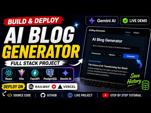 Build an AI Blog Generator with React, FastAPI & Gemini AI | Full Project + Deployment