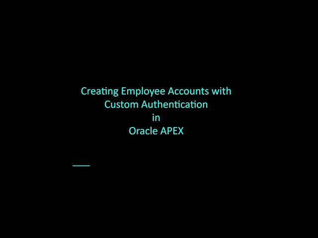 Stop Using Default Login! How to Build a Custom APEX Authentication Scheme - PART 1