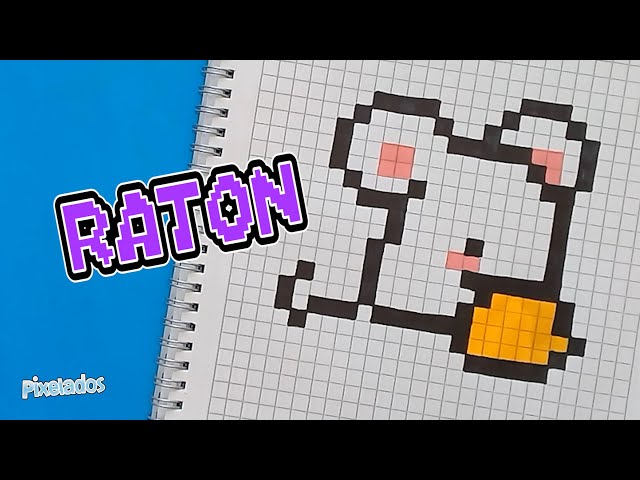 HOW TO DRAW A MOUSE EATING CHEESE PIXEL ART - PIXELATED
