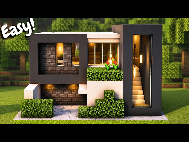EASY 10min Small Modern House Tutorial in Minecraft