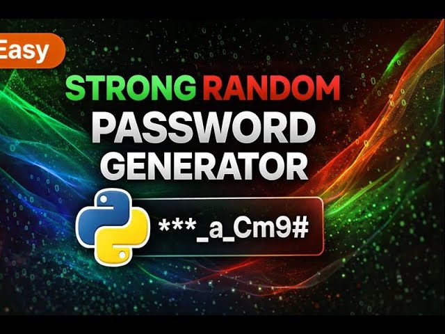 Strong Random Password Generator🔑| Python | Easy