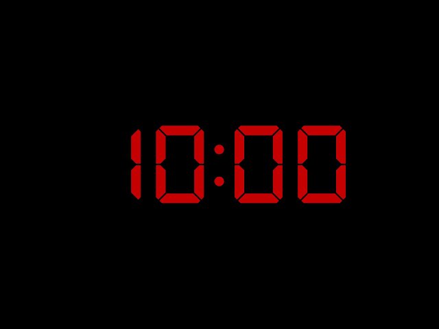 10 Minute Ticking Countdown Timer With Alarm. Digital LED Style.