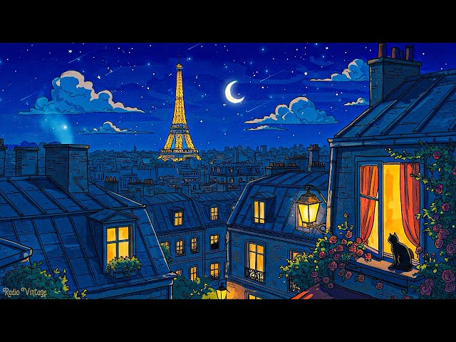 warm paris night with distant 1930s oldies playing in another room | vintage music for unwind