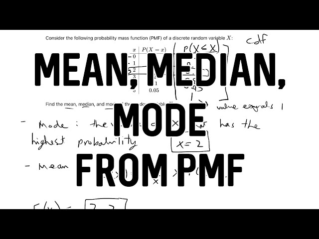 Mean, Median, and Mode of a Probability Mass Function