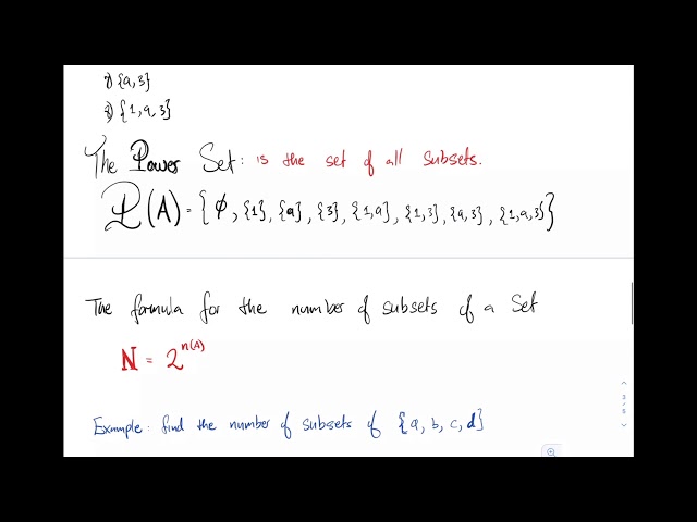Subsets and power Set Explanation and examples