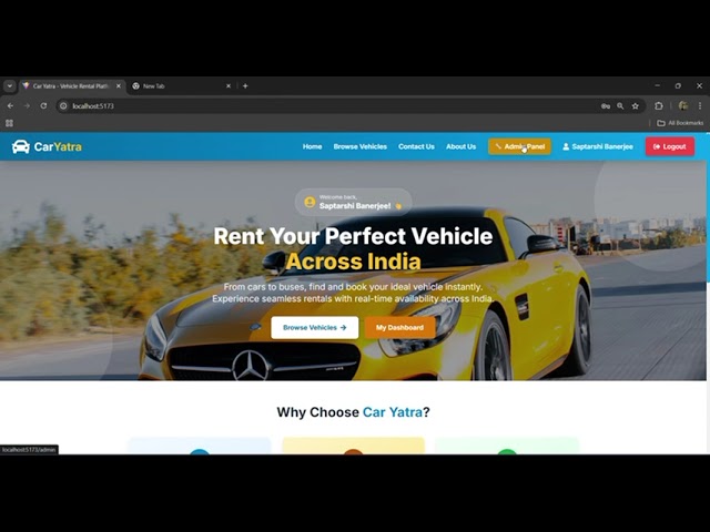 Built a Real-Time Car Rental Platform Using MERN Stack | Car Yatra 🚗