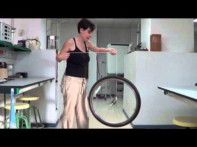 Angular momentum in a bicycle wheel / Momento angular en una rueda de bici