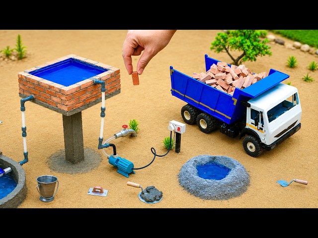 Building a Mini Water Tank with Working Pump for Thirsty Animals | Miniature Construction