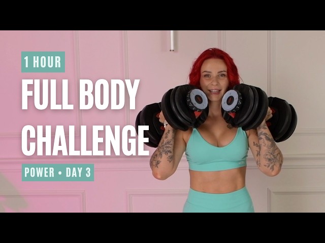 1 HOUR FULL BODY WORKOUT with Dumbbells | Strength Training at Home Challenge | POWER Day 3
