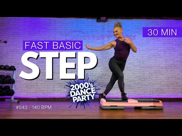 30 Min - Cardio Step Aerobics - Fast BASIC Step - 140 BPM+