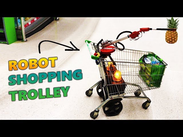 Shopping with a ROBOT TROLLEY | Kids Invent Stuff