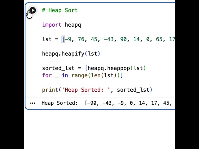 Python Program for Heap Sort using heapq