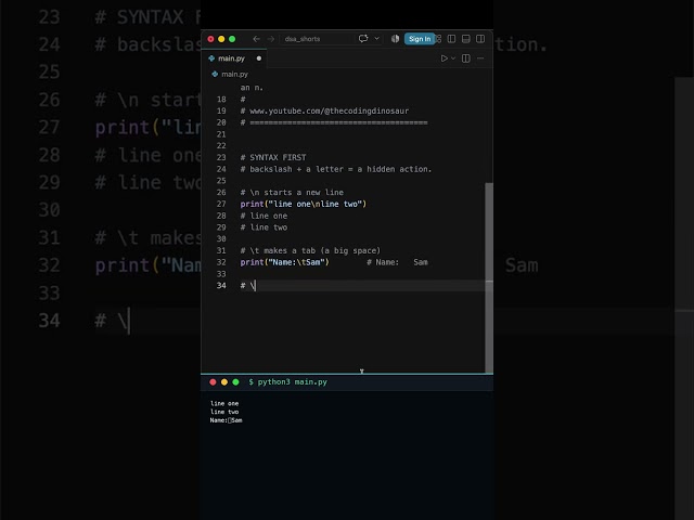 \n \t and friends — Python escape characters explained