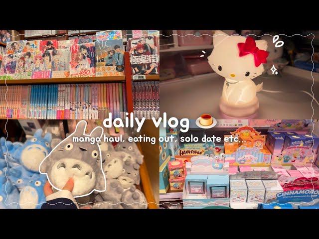 daily vlog of an introvert teen 🍮 solo date, manga & lamp haul, eating out + more !