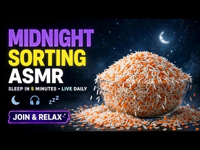 Rice & Lentils Tornado Sorting ASMR LIVE for Better Sleep | Join & Relax
