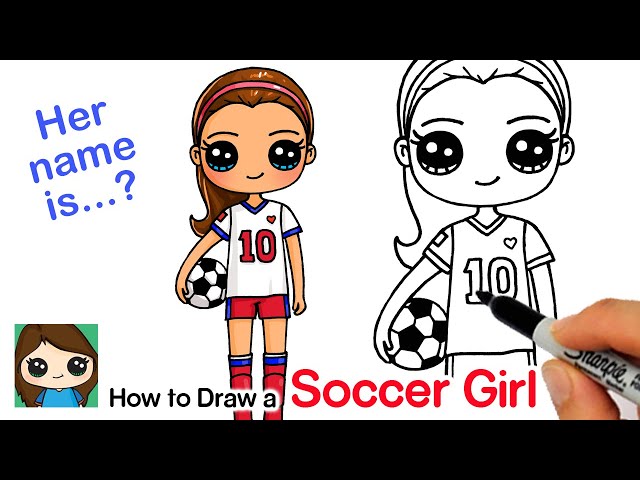 How to Draw a Soccer Player Cute Girl