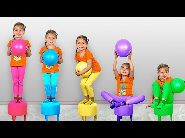 Five Little Girls Do Morning Exercises | Funny Story for Kids