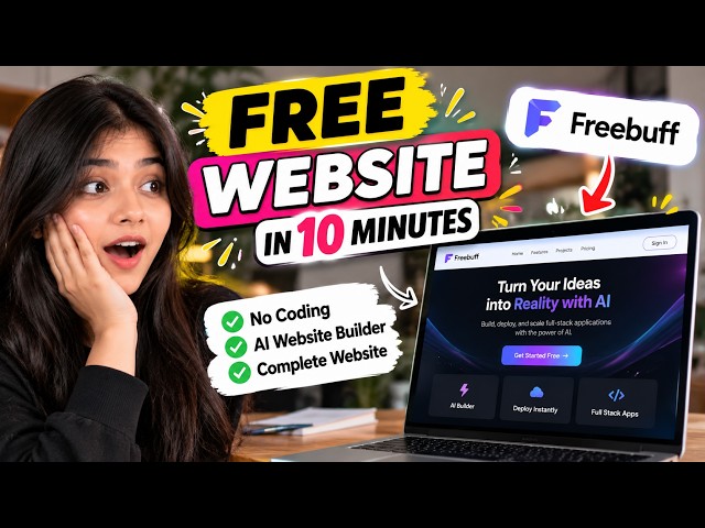 No Coding! Build a 100% FREE Website in 10 Minutes🤯| Free AI Website Builder