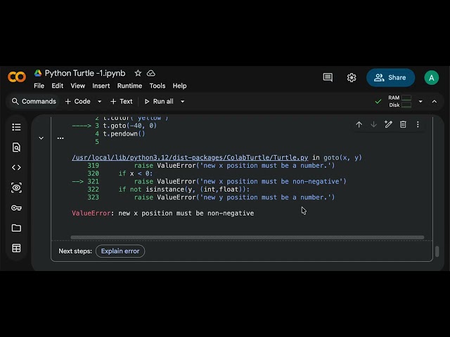 Python Turtle Programming on Google Colab