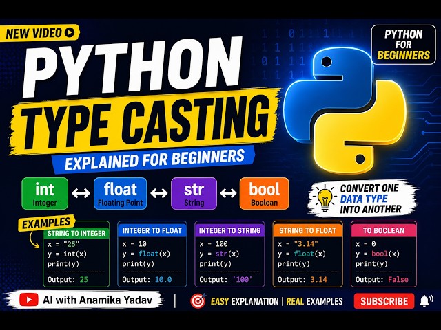 Learn Python Type Casting in 5 Minutes | Beginner Friendly