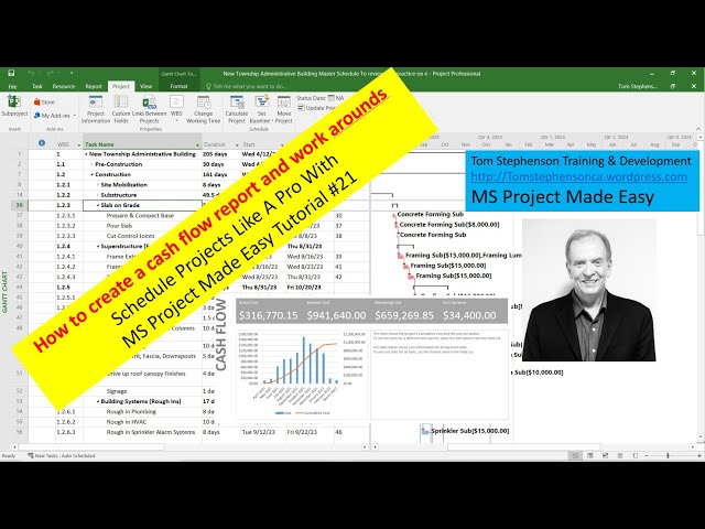 Learn 3 Ways to create a cash flow report & S curve in MS Project.  MS Project Made Easy Tutorial 21