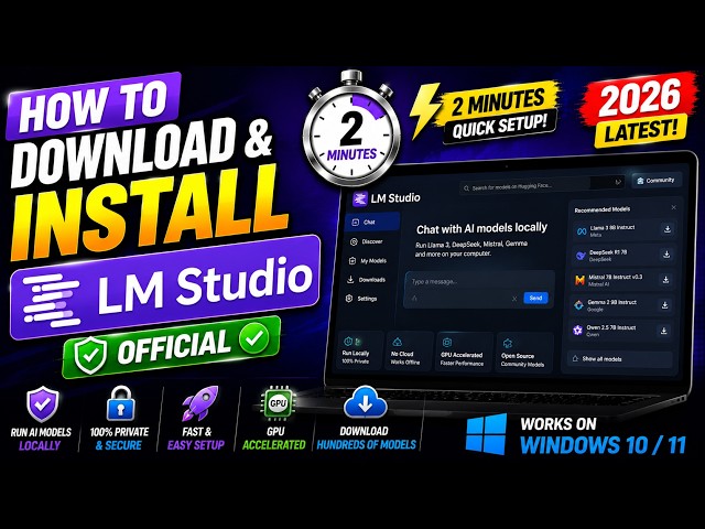 How to Download & Install LM Studio on Windows (2026) 🤖 | Run AI Models Locally for FREE