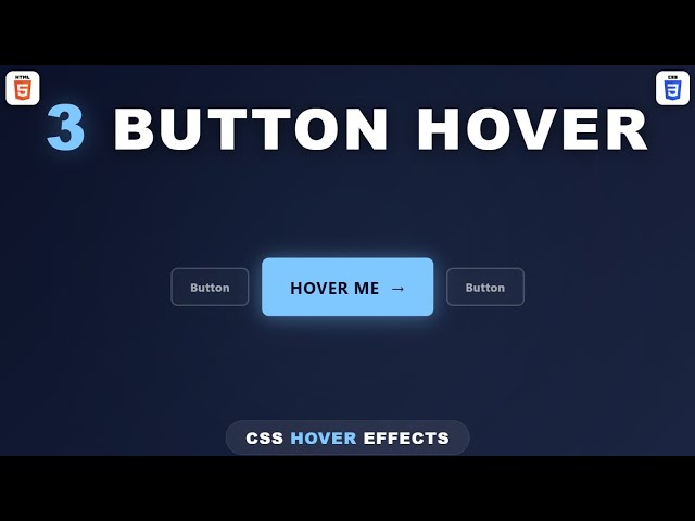 CSS Button Hover Effects - 3 Modern Designs | HTML & CSS Tutorial