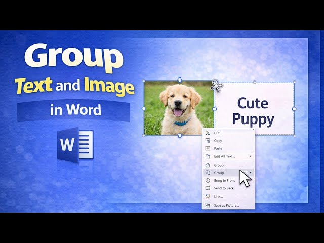 How to Group Text and Image in Word | Group Objects Tutorial