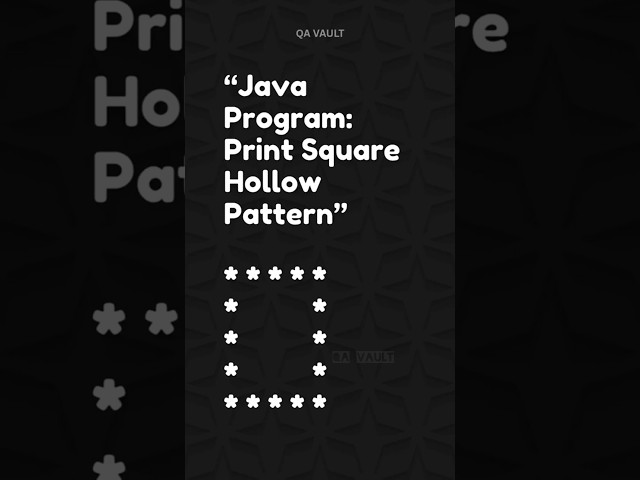 Java Program to Print Square Hollow Pattern | Learn Loops in Java | Java Shorts Challenge