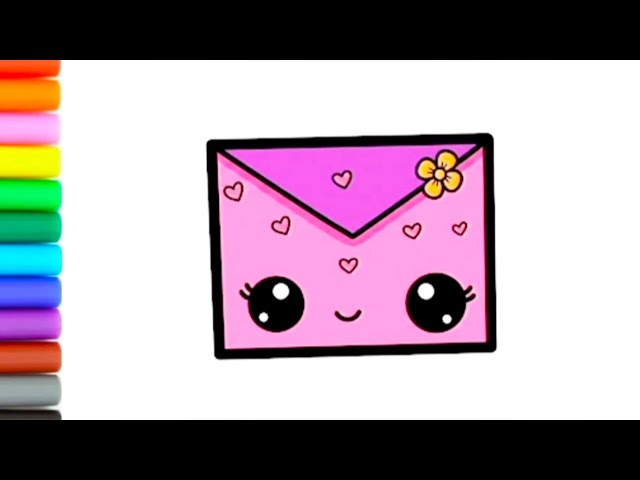 How to draw a Cute Envelope | Easy Drawing of Envelope for kids and Toddlers 