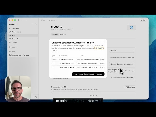 From a rough idea to a live creator site with ChatGPT Sites