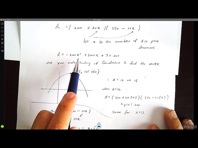 Optimization Problem - Maximum Revenue by Offering a Rebate (Quadratic Way)