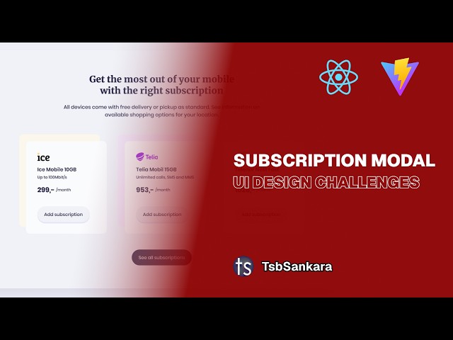 Buy Subscription Modal | Component Design | TsbSankara