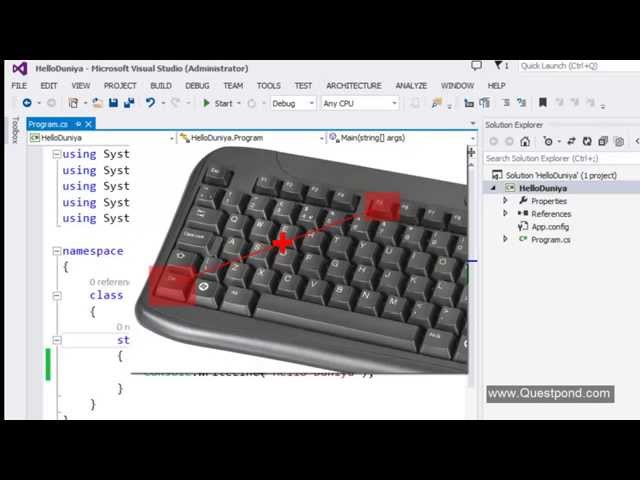 Lab 1 :- HelloWorld in C# ( CSharp Hindi programming video tutorial)