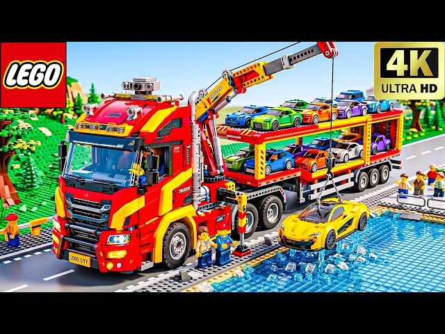 POWERFUL LEGO TECHNIC Crane Truck To Rescue The Lego City! | Lego Funny Experiment