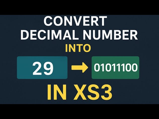DECIMAL NUMBER TO XS3 !!