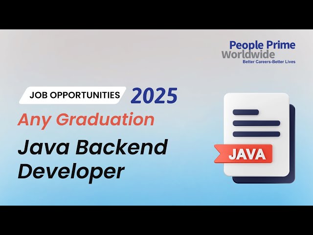 IT Job Openings : Java Backend Developer | People Prime Jobs