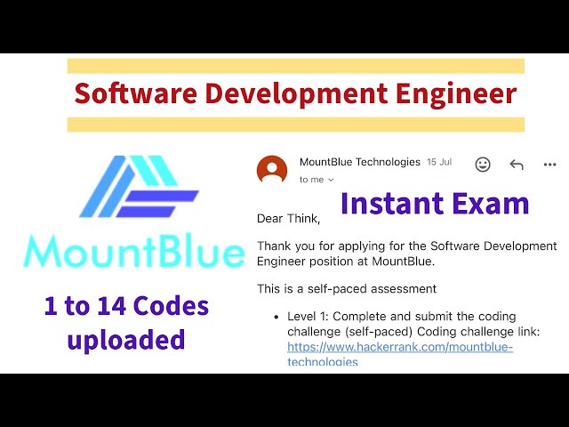 MountBlue Coding Answers 🥳🥰|Live Assessment| Instant Exam | SDE |Free Answers| coding