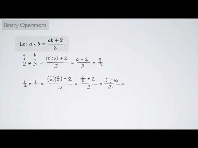 (Precalculus) Binary Operations